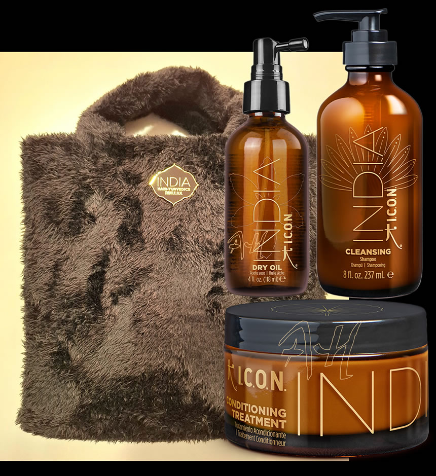 Pack ahorro INDIA DRY OIL + acondicionador y champú INDIA CLEANSING de ICON