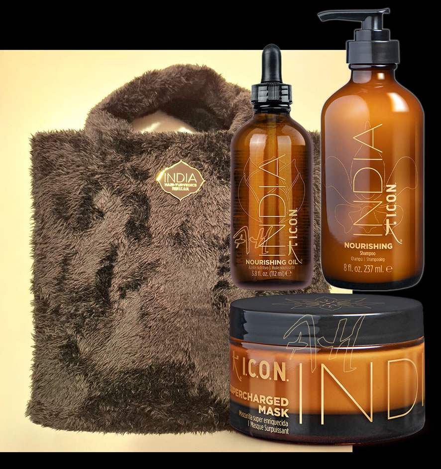 Pack ahorro serum INDIA OIL + acondicionador y champú INDIA NOURISHING de ICON