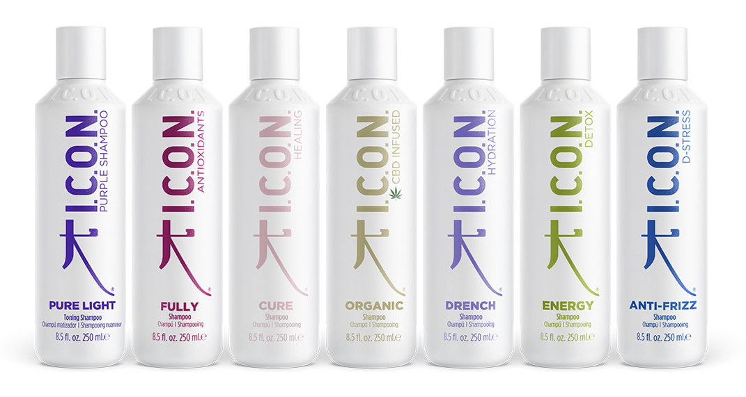 Gama completa de Champús ICON products champú ANTI FRIZZ, DRENCH, ENERGY, FULLY, Champú INDIA, champú Mr. Alfredo, champú CURE, Champú ORGANIC, Champú PURE LIGHT,Champú sólido Bar y PURIFY de ICON