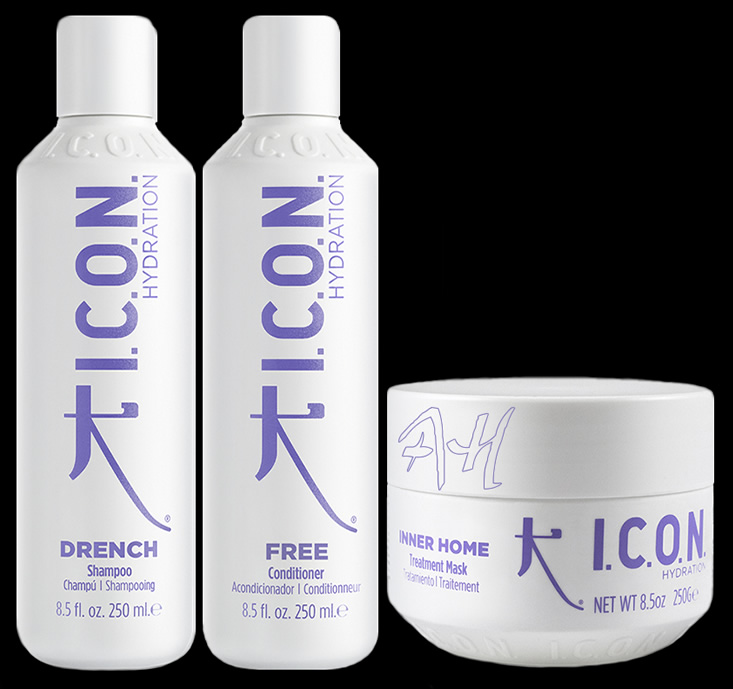 Pack ahorro: Champú DRENCH + acondicionador FREE + tratamiento INNER de I.C.O.N.