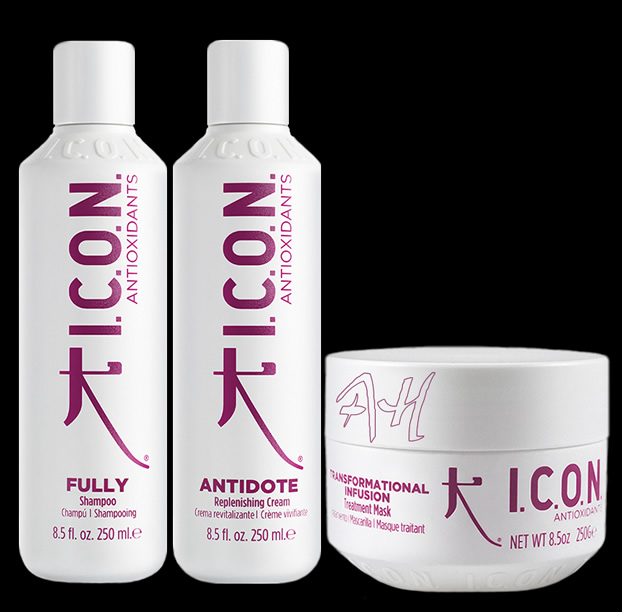Pack ahorro antioxidante y cabellos finos de I.C.O.N. compuesto de FULLY, ANTIDOTE y TRANSFORMATIONAL INFUSION